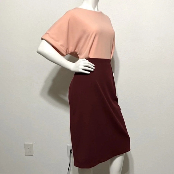 Alexia Ardmor NEW Color Block Pink/Burgundy Midi Sheath Dress Size XL - Picture 6 of 12